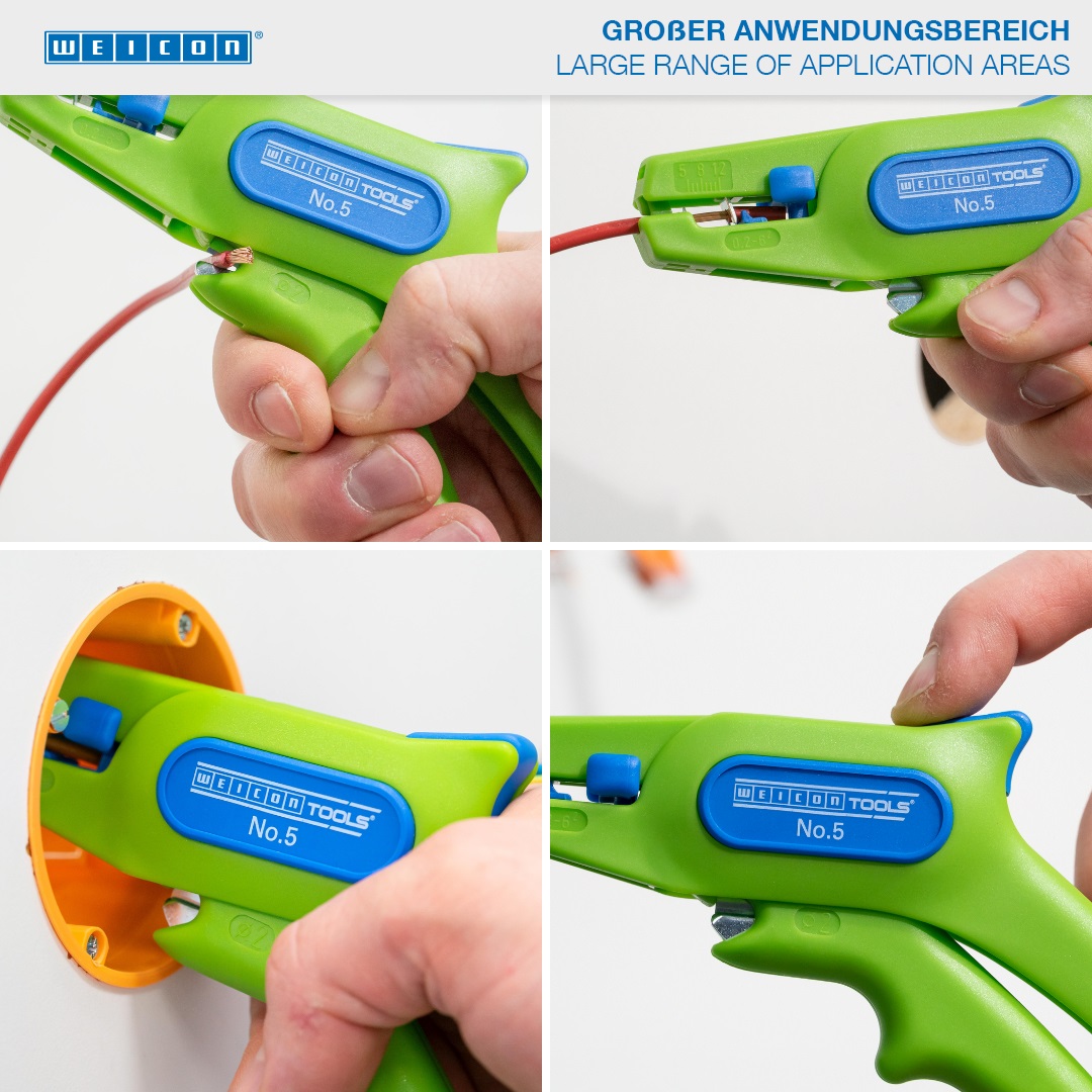 Wire Stripper No. 5 Green Line | Sustainable stripping tool I for all common stranded and solid conductors, working range 0,2 - 6,0 mm²