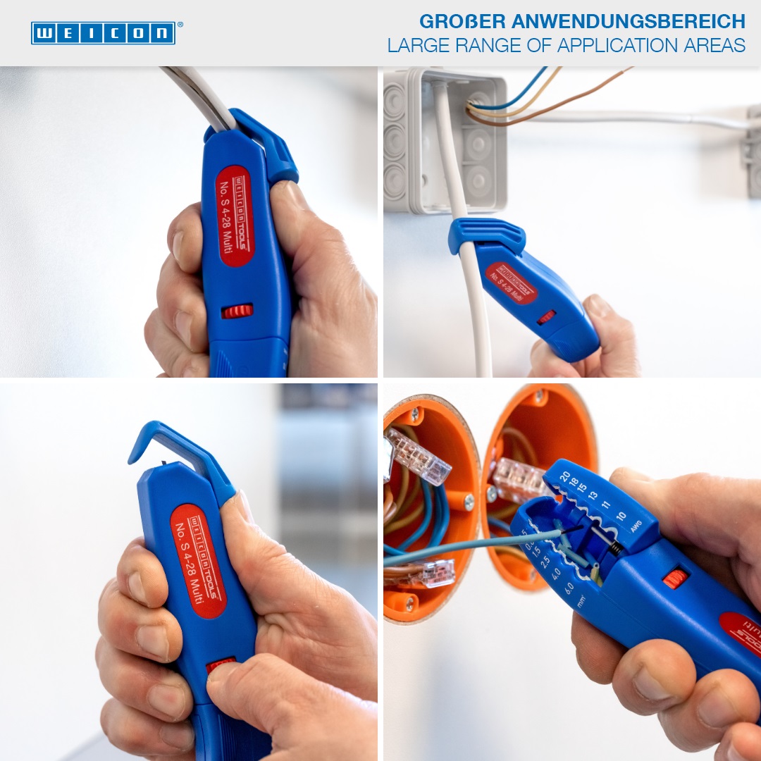 Cable Stripper No. S 4 - 28 Multi | with integrated stripping function I working range 4 - 28 mm Ø I working range stripping 0,5 - 6,0 mm²